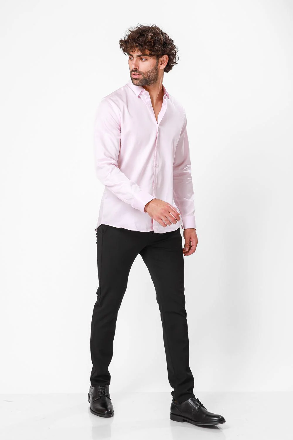 מכופתרת ורודה סאטן - Image 4