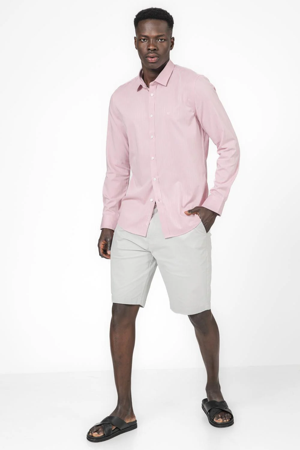 מכופתרת פסים SLIM FIT בצבע ורוד - Image 4