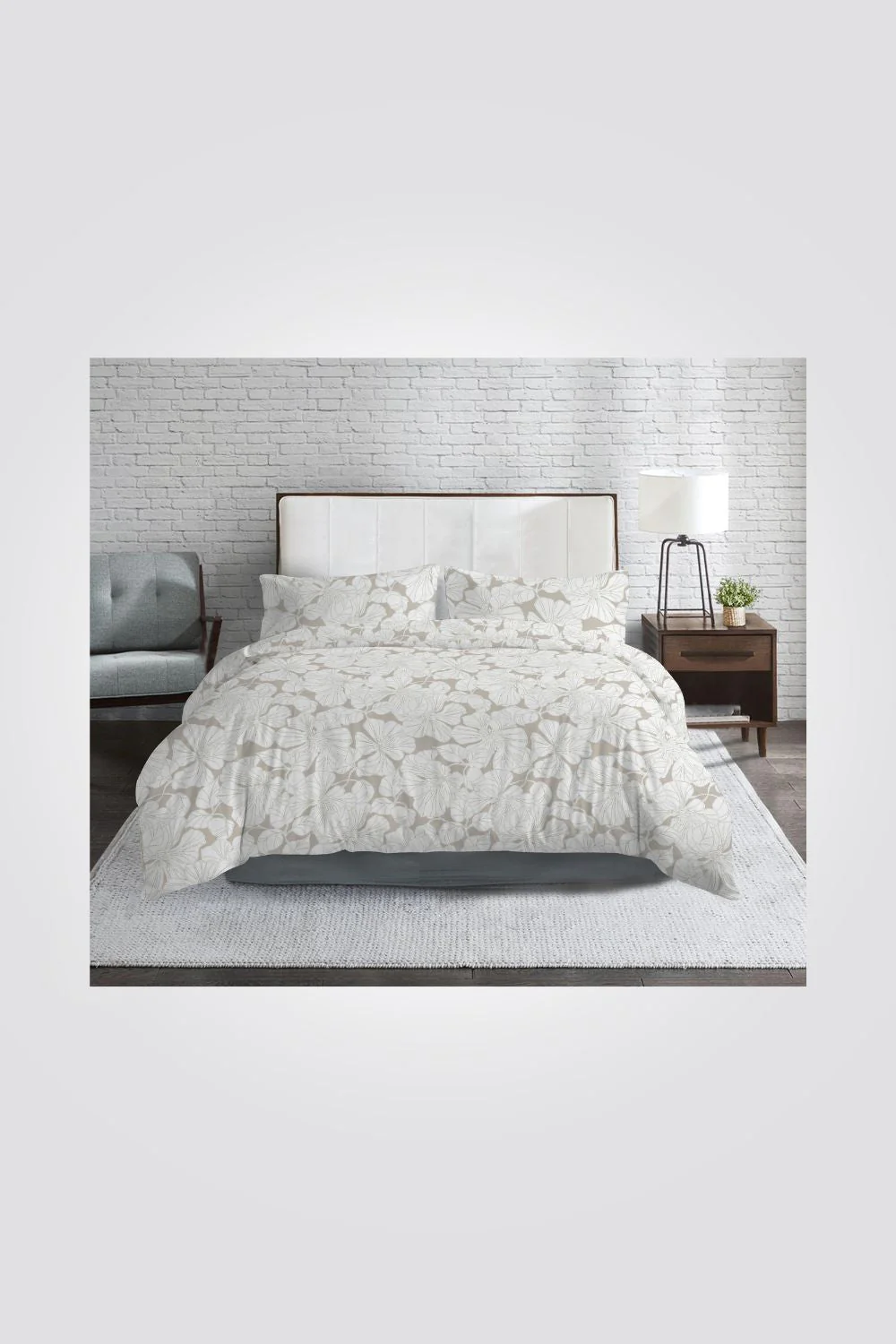 סט מצעים זוגי רחב 180/200 ס"מ כותנה סאטן דגם SEPIA PEONY - Image 3